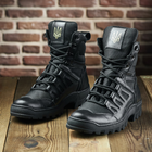 Демисезонные Мужские Берцы с усиленным носком и пяткой / Влагозащищенные Кожаные Ботинки черные размер 41 - изображение 6