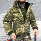 Мужская зимняя куртка "Logos-Tac" с мехом шиншиллы / Теплая верхняя одежда Rip-Stop пиксель размер L - изображение 4