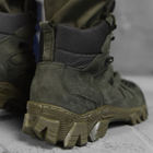 Мужские демисезонные Ботинки на протекторной резиновой подошве / Кожаные Берцы олива размер 41 - изображение 4