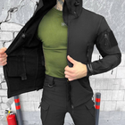 Чоловічий утеплений Костюм Куртка + Штани на флісі / Демісезонний Комплект Softshell чорний розмір S - зображення 6