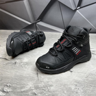 Мужские зимние ботинки с шерстяной подкладкой / Берцы из натуральной кожи чёрно-красные размер 40 - изображение 3