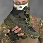 Мужские демисезонные Ботинки на протекторной резиновой подошве / Кожаные Берцы олива размер 42 - изображение 6