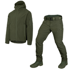 Мужской костюм Куртка + Брюки SoftShell на флисе / Демисезонный Комплект Stalker 2.0 олива размер M - изображение 2