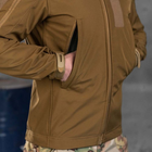 Демісезонна Чоловіча Куртка "Leon" Softshell з липучками під шеврони койот розмір 2XL - зображення 5