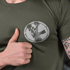 Потовідвідна чоловіча футболка Odin coolmax з принтом "Dzen" олива розмір L - зображення 6