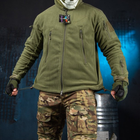 Мужская Флисовая Кофта с вместительными карманами олива размер M - изображение 4