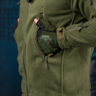Мужская Флисовая Кофта с вместительными карманами олива размер M - изображение 7