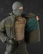 Тактичний теплий військовий комплект Habber ( Куртка + Штани ), Камуфляж: Олива, Розмір: XXL - зображення 3