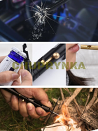 Ручка-мультитул зі склобоєм свистком розпалювачем Trembita, Чорний - зображення 4