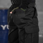 Чоловічі міцні Штани з Накладними кишенями на липучках / Щільні Брюки ріп-стоп чорні розмір L - зображення 7