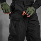 Чоловічі міцні Штани з Накладними кишенями на липучках / Щільні Брюки ріп-стоп чорні розмір 2XL - зображення 5