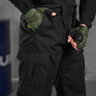 Чоловічі міцні Штани з Накладними кишенями на липучках / Щільні Брюки ріп-стоп чорні розмір 2XL - зображення 6