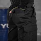 Чоловічі міцні Штани з Накладними кишенями на липучках / Щільні Брюки ріп-стоп чорні розмір XL - зображення 7