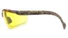 Захисні окуляри в камуфльованій оправі Pyramex Venture-2 Camo (amber) жовті - зображення 4