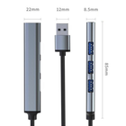 USB Hub Qoltec Hub Adapter 4 in 1 USB 3.0 Grey - obraz 3