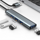 USB Hub Qoltec Hub Adapter 4 in 1 USB 3.0 Grey - obraz 5