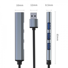 USB Hub Qoltec Hub Adapter 4 in 1 USB 2.0 USB 3.0 Grey - obraz 3
