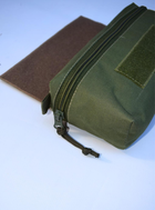 Напашник прямоугольный сумка, подсумок напашник тактический утилитарный с креплением к плитоноске на велкро Олива - изображение 3