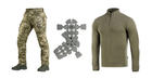 M-tac комплект штани тактичні із вставними наколінниками піксель кофта олива статутні L - зображення 1