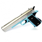 Дитячий страйкбольний пістолет Desert Eagle 22 см, металевий на пластикових кульках UKC 1911C, Сріблясто-Синій Метал - зображення 1
