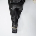 Патронташ кожаный 12к на 18 патронов однорядный с тиснением черный - изображение 2