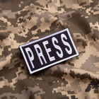 Шеврон нашивка на липучке IDEIA для журналистов PRESS ПРЕССА вышитый патч 5 х 9 см (2200004278445) - изображение 2