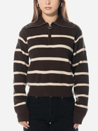 Джемпер жіночий Olaf Knit Zip Mock W140701-BROWN-WHITE S Коричневий (8720104769710) - зображення 1