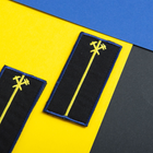 Шеврон нашивка на липучке IDEIA Укрзализныця Погон машиниста, вышитый патч 4.5х9.5 см рамка синяя (2200004294209) - изображение 3