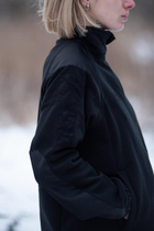 Жіноча флісова кофта з липучками під шеврони / Щільна фліска полар чорний колір 2XL - зображення 3