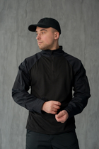 Мужской костюм 3в1 "Black" Rip-Stop / Форма убакс + штаны Kayman + бейсболка черный цвет с липучками под шевроны 54 - изображение 3