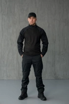 Чоловічий костюм 3в1 " Black" Rip-Stop / Форма убакс + штани Kayman + бейсболка чорний колір з липучками під шеврони 44 - зображення 1