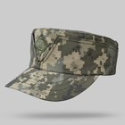 Кепка мазепинка пиксель ВСУ с кокардой, кепка армейская уставная пиксель, кепка ЗСУ - изображение 1