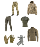 M-tac комплект ЗСУ тактическая куртка, штаны с наколенниками, кофта, термобелье, перчатки S - изображение 1