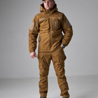 Зимовий Костюм Soft Shell на Omni-Heat з капюшоном / Чоловіча Форма Куртка + Штани койот розмір 5XL - зображення 1