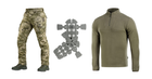 M-tac комплект штаны тактические с вставными наколенниками пиксель кофта олива уставные S - изображение 1