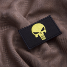 Набір шевронів з липучкою IDEIA Punisher Череп Каратель вишитий патч 5х8 см 2 шт Жовтий (4820182655722) - зображення 2