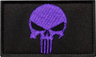 Набір шевронів з липучкою IDEIA Punisher Череп Каратель вишитий патч 5х8 см 2 шт Фіолетовий (4820182654138) - зображення 2