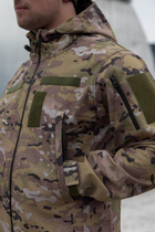 Куртка Softshell мужская Multicam с Флисовой подкладкой цвет Мультикам / Демисезонная водонепроницаемая XL - изображение 9