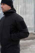 Куртка Softshell мужская Полиция с Флисовой подкладкой черная / Демисезонная водонепроницаемая 3XL - изображение 6