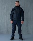 Куртка Softshell мужская ДСНС с Флисовой подкладкой темно-синяя / Демисезонная водонепроницаемая S - изображение 5