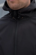 Куртка Softshell мужская Полиция с Флисовой подкладкой черная / Демисезонная водонепроницаемая 3XL - изображение 12