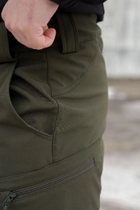 Брюки мужские SoftShell для НГУ оливковый цвет на флисе с высокой посадкой / Ветро и водозащитные штаны M - изображение 8
