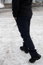 Чоловічі штани SoftShell для ДСНС на флісі із високою Посадкою / Щільні Брюки темно-сині L - зображення 9