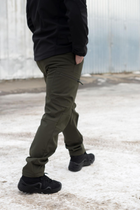 Брюки мужские SoftShell для НГУ оливковый цвет на флисе с высокой посадкой / Ветро и водозащитные штаны 3XL - изображение 11