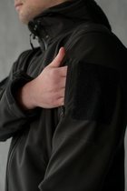Куртка Softshell чоловіча Поліція з Флісовою підкладкою чорна / Демісезонна водонепроникна XL - зображення 4