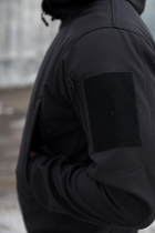 Куртка Softshell чоловіча Поліція з Флісовою підкладкою чорна / Демісезонна водонепроникна XL - зображення 8