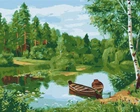 Картина по номерам "Лесное озеро" BrushMe холст на подрамнике 40x50см BS51967