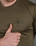 Тактична чоловіча футболка з написом ЗСУ потовідвідний 2XL олива (85683) - зображення 4