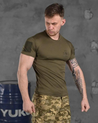 Тактична чоловіча футболка з написом ЗСУ потовідвідний S олива (85683) - зображення 2