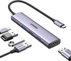 Адаптер Ugreen CM478 USB Type-C HDMI, USB 3.0*4 Gray 15495 (6941876214952) - зображення 1